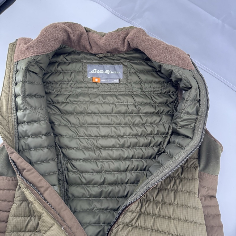 Eddie Bauer‎ Sportshop Womens Vest Size M Green Brown Hunting Stormdown 700 - Picture 5 of 13